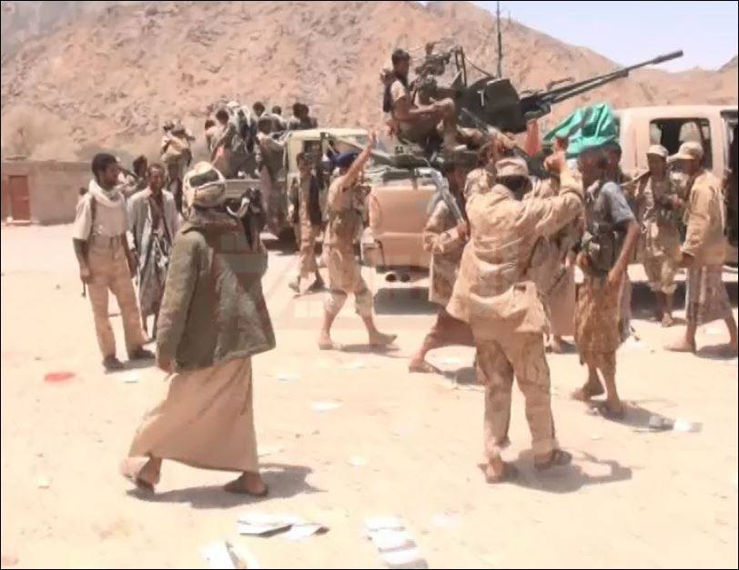 مواقع تم تطهيرها من قبل قوات الجيش واللجان الشعبية في صعيد شبوة ومناطق اخرى