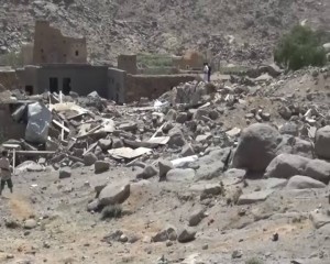 صعدة _قصف منازل المواطنين ومركز صحي بمنطقة الأشراف مديرية ساقين