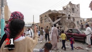 جرائم العدوان السعودي - استهداف منازل المواطنين بمنطقة الجراف بالعاصمة صنعاء-  3 يوليو 2015   (11)