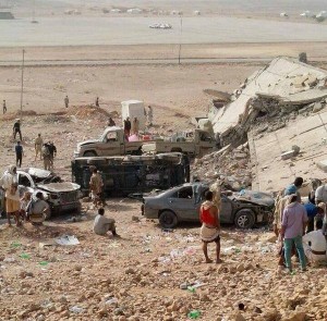 مجزرة العدوان السعودي بحق جنود اللواء 23 ميكا - العبر  - حضرموت (5)