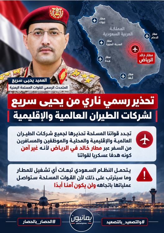 إنذار ساخن للغاية من العميد سريع لكافة شركات الطيران العالمية والإقليمية